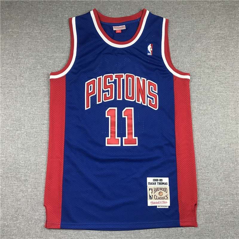 Detroit Pistons 1988/89 Blue #11 THOMAS Classics Basketball Jersey (Stitched)