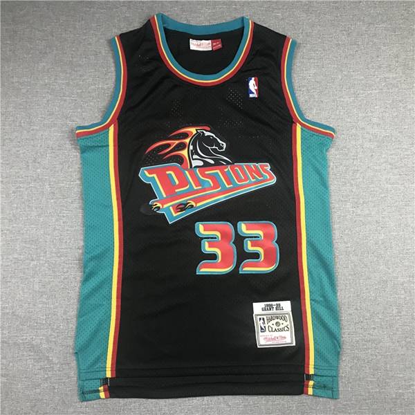 Detroit Pistons 1998/99 Black #33 HILL Classics Basketball Jersey (Stitched)