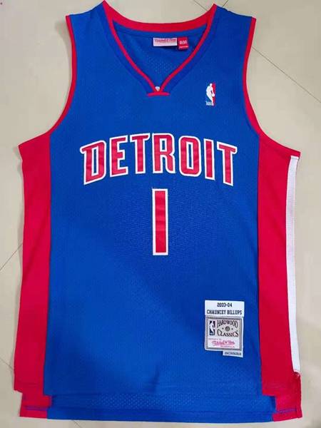Detroit Pistons 2003/04 Blue #1 BILLUPS Classics Basketball Jersey (Stitched)
