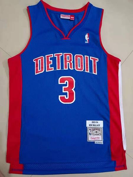 Detroit Pistons 2003/04 Blue #3 WALLACE Classics Basketball Jersey (Stitched)