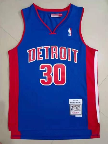 Detroit Pistons 2003/04 Blue #30 WALLACE Classics Basketball Jersey (Stitched)