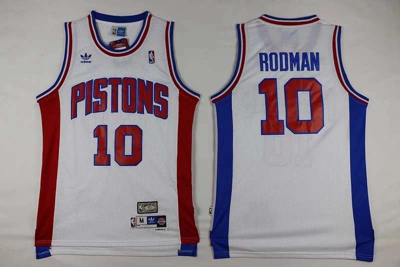 Detroit Pistons White #10 RODMAN Classics Basketball Jersey (Stitched)