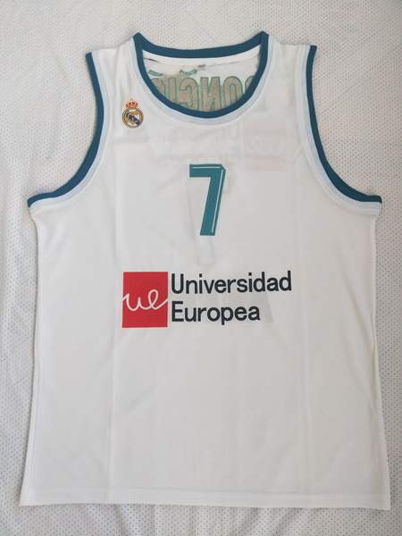 Real Madrid White #7 DONCIC Basketball Jersey (Stitched)