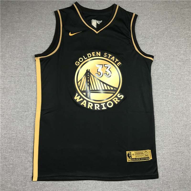 Golden State Warriors 20/21 Black Gold #33 WISEMAN Basketball Jersey (Stitched)