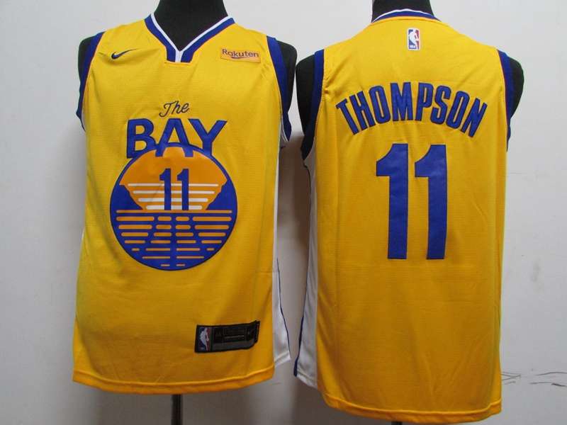Golden State Warriors 2020 Yellow #11 THOMPSON Basketball Jersey (Stitched)