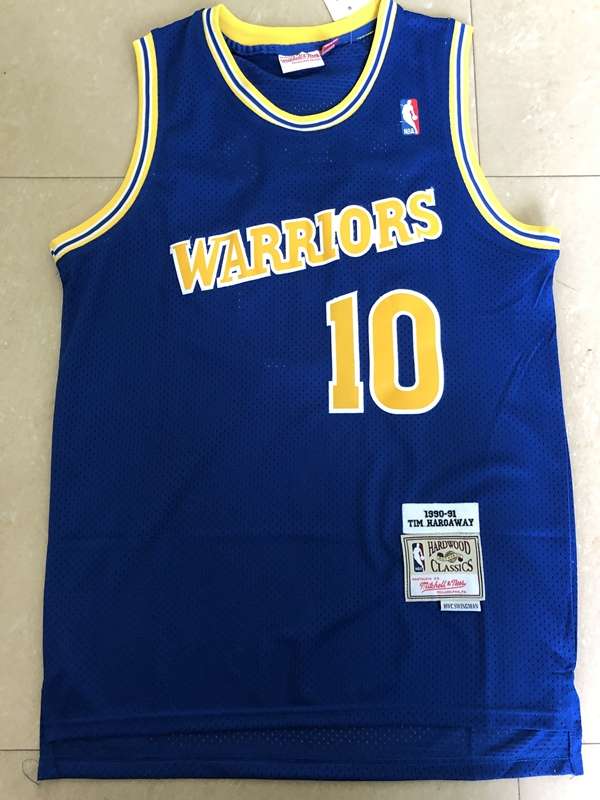 Golden State Warriors 1990/91 Blue #10 HARDAWAY Classics Basketball Jersey (Stitched)