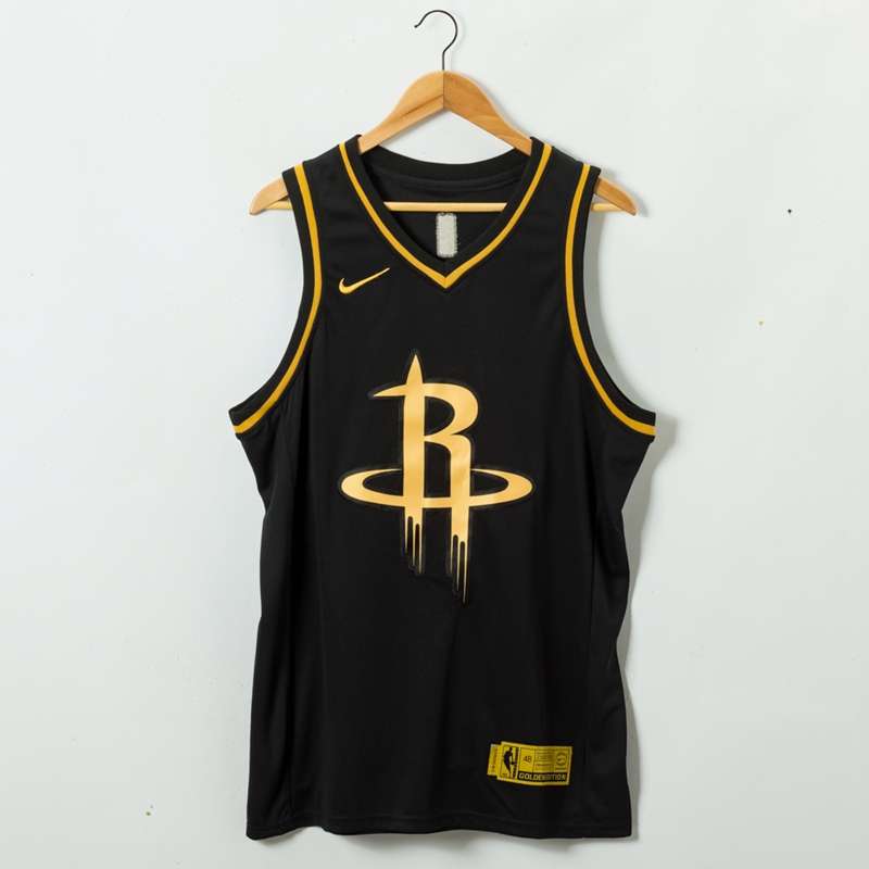 Houston Rockets 2020 Black Gold #0 WESTBROOK Basketball Jersey (Stitched)