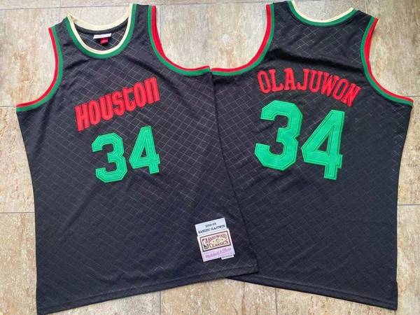 Houston Rockets 1993/94 Black #34 OLAJUWON Classics Basketball Jersey (Closely Stitched)