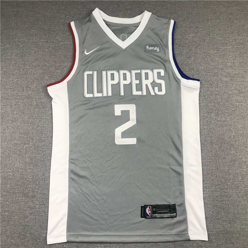 Los Angeles Clippers 20/21 Grey #2 LEONARD Basketball Jersey (Stitched)