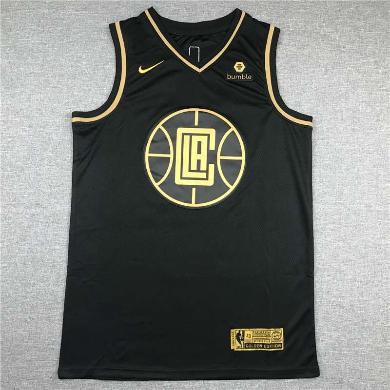 Los Angeles Clippers 2020 Black Gold #13 GEORGE Basketball Jersey (Stitched)