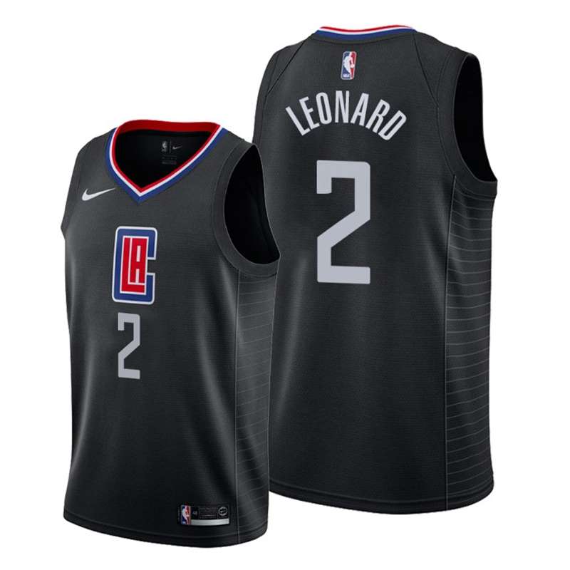 Los Angeles Clippers Black #2 LEONARD Basketball Jersey (Stitched)