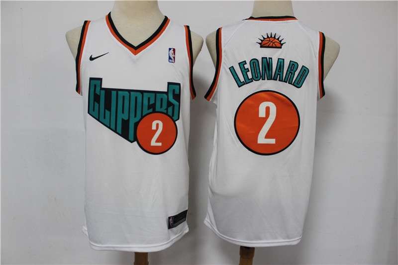 Los Angeles Clippers White #2 LEONARD Basketball Jersey 03 (Stitched)