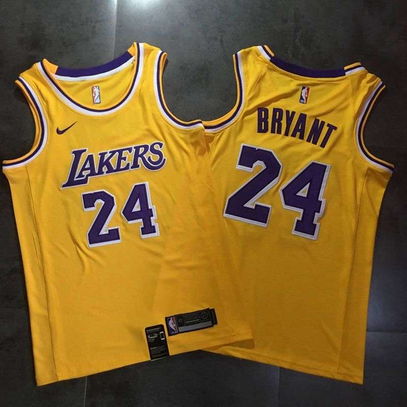 Los Angeles Lakers 2019 Yellow #24 BRYANT Basketball Jersey (Closely Stitched)