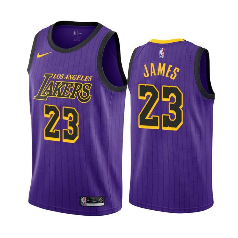 Los Angeles Lakers 2019 Purple #23 JAMES City Basketball Jersey (Stitched)