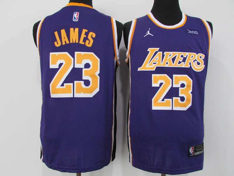 Los Angeles Lakers 20/21 Purple #23 JAMES AJ Basketball Jersey (Stitched)