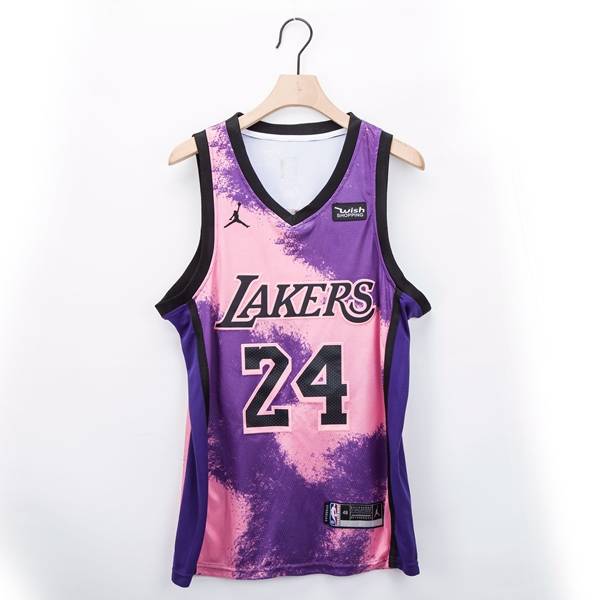 Los Angeles Lakers 20/21 Pink Purple #24 BRYANT AJ Basketball Jersey (Stitched)