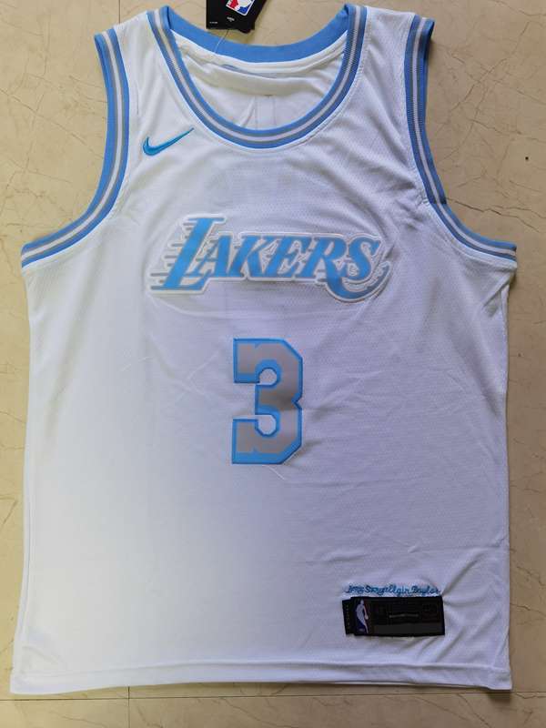 Los Angeles Lakers 20/21 White #3 DAVIS City Basketball Jersey (Stitched)