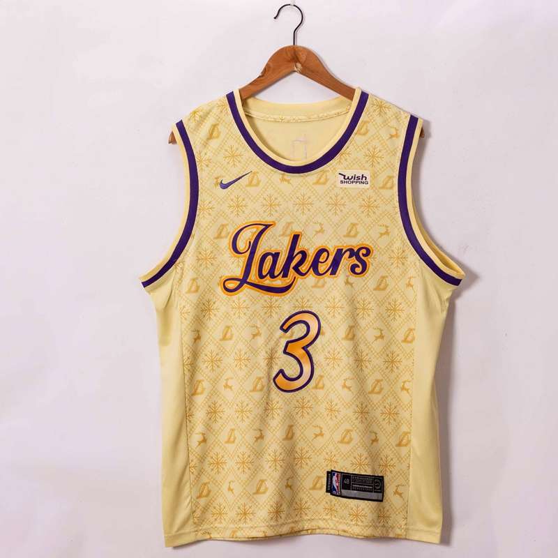 Los Angeles Lakers 20/21 Gold #3 DAVIS Basketball Jersey (Stitched)