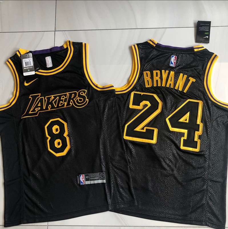 Los Angeles Lakers 2020 Black #8 And #24 BRYANT City Basketball Jersey (Closely Stitched)