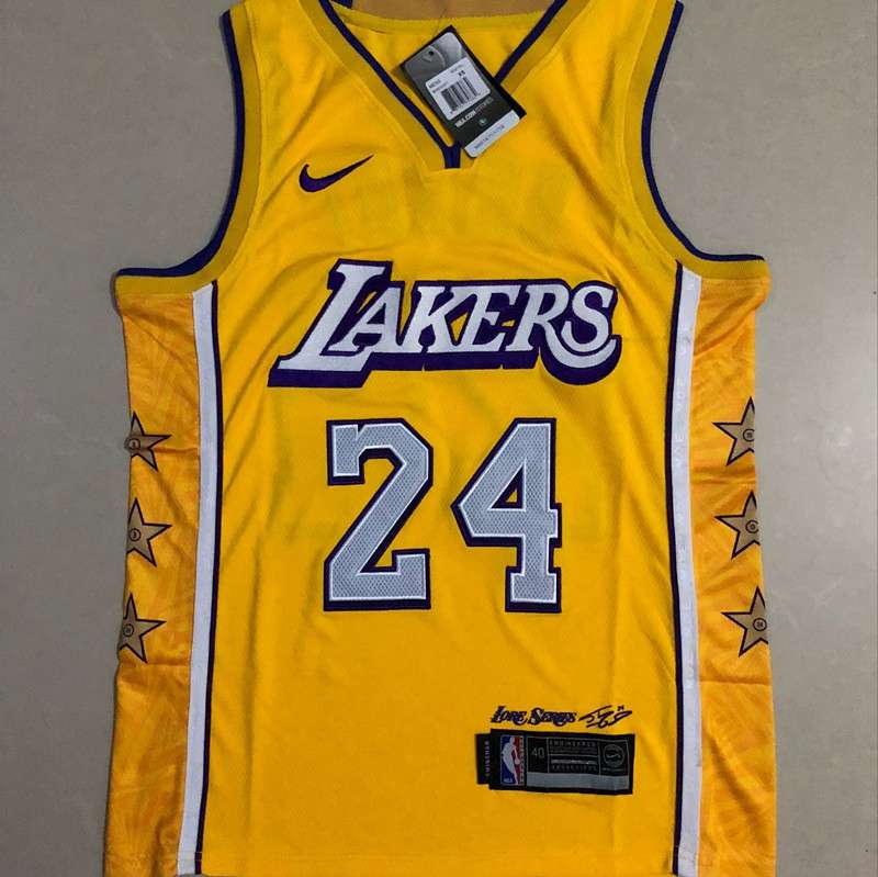 Los Angeles Lakers 2020 Yellow #24 BRYANT City Basketball Jersey (Closely Stitched)