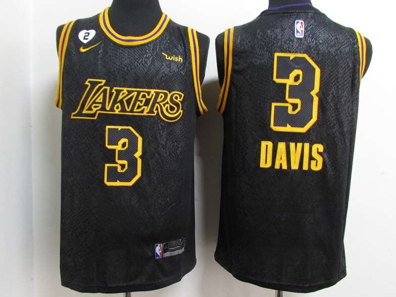Los Angeles Lakers 2020 Black #3 DAVIS City Basketball Jersey 02 (Stitched)