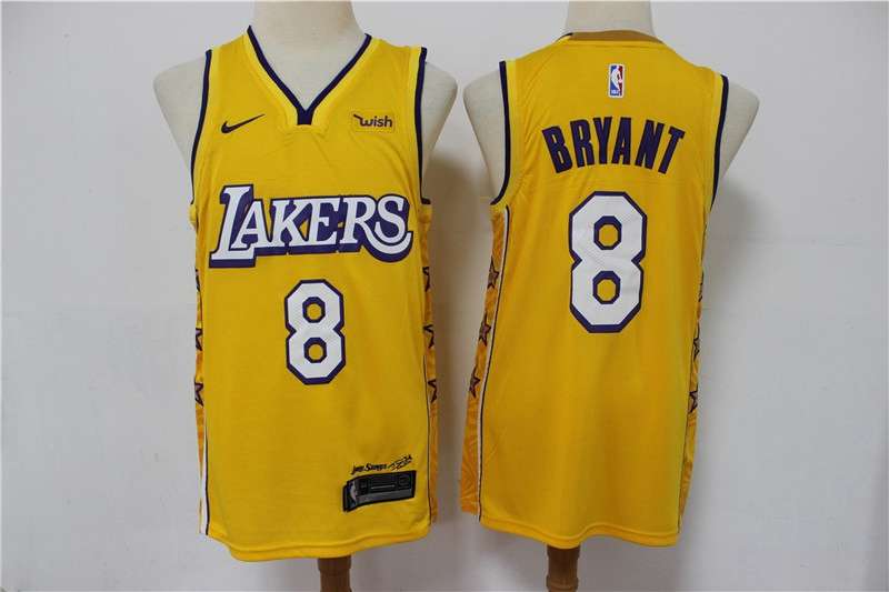 Los Angeles Lakers 2020 Yellow #8 BRYANT City Basketball Jersey (Stitched)