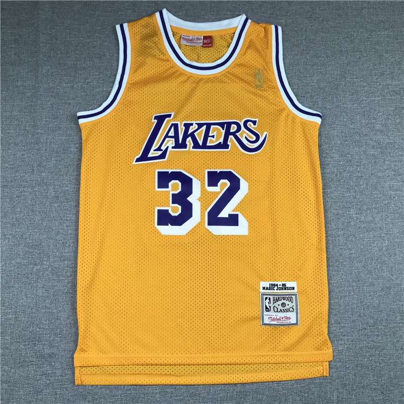 Los Angeles Lakers 1984/85 Yellow #32 JOHNSON Classics Basketball Jersey (Stitched)