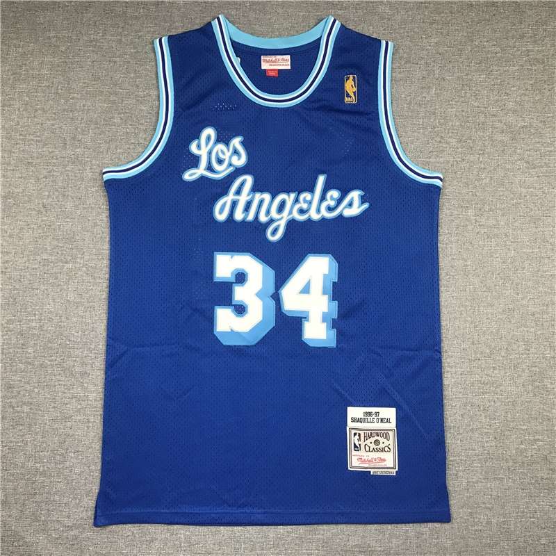 Los Angeles Lakers 1996/97 Blue #34 ONEAL Classics Basketball Jersey (Stitched)