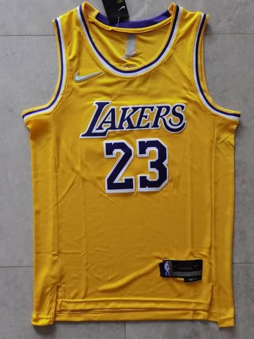 Los Angeles Lakers 21/22 Yellow #23 JAMES Basketball Jersey (Stitched)
