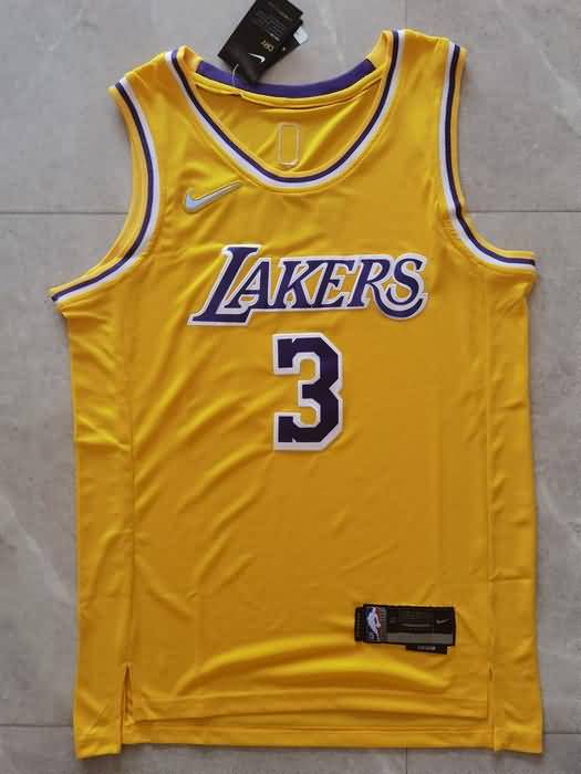 Los Angeles Lakers 21/22 Yellow #3 DAVIS Basketball Jersey (Stitched)