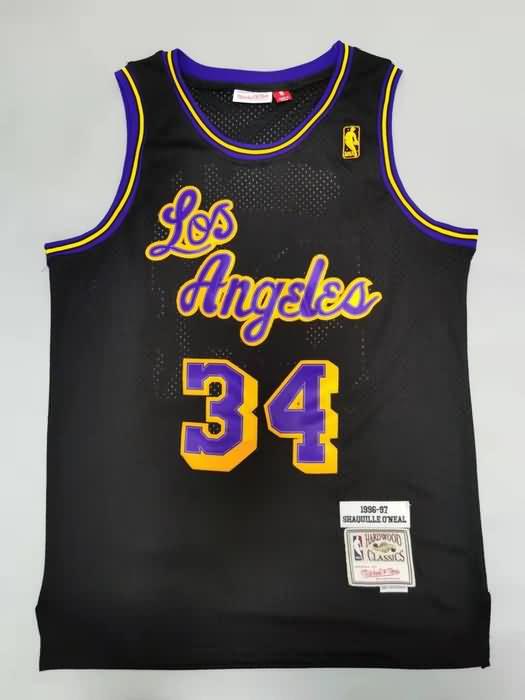 Los Angeles Lakers 1996/97 Black #34 ONEAL Classics Basketball Jersey (Stitched)