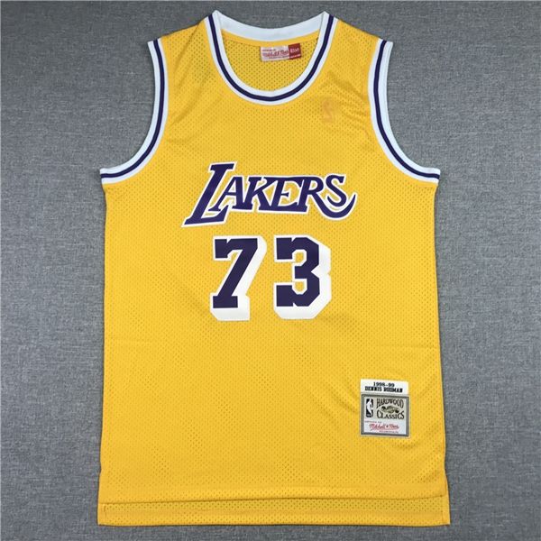 1998/99 Los Angeles Lakers Yellow #73 RODMAN Classics Basketball Jersey (Stitched)