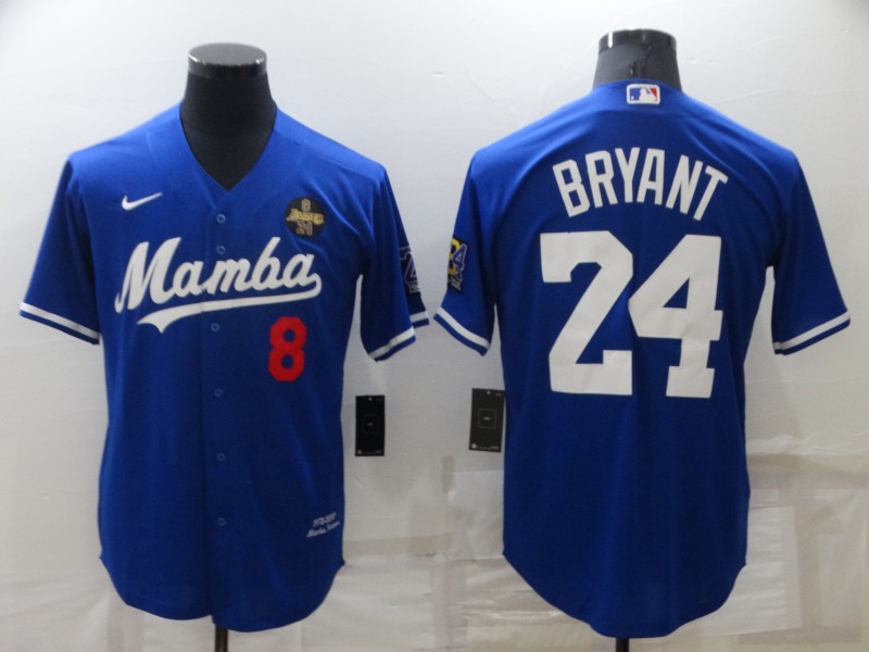 Los Angeles Lakers Blue #8 #24 BRYANT Baseball Jersey