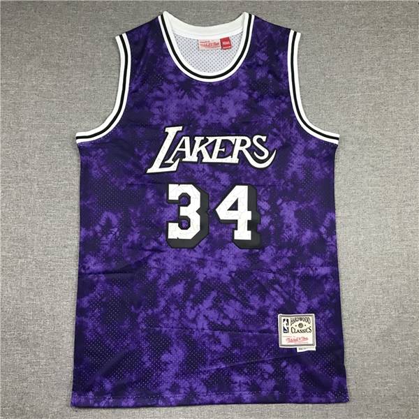 Los Angeles Lakers Purple #34 ONEAL Classics Basketball Jersey 02 (Stitched)