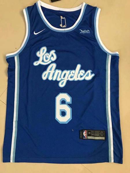 Los Angeles Lakers Blue #6 JAMES Basketball Jersey (Stitched)