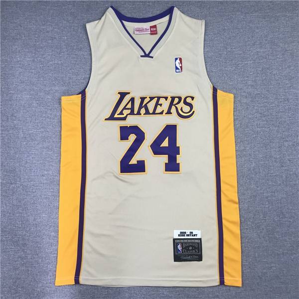 Los Angeles Lakers Cream #24 BRYANT Basketball Jersey (Stitched)