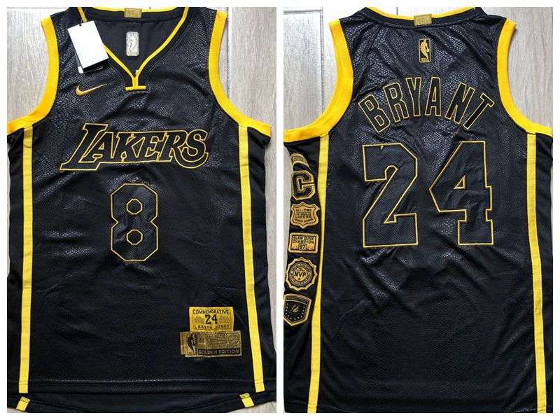 Los Angeles Lakers Black #8 And #24 BRYANT Classics Basketball Jersey (Closely Stitched)