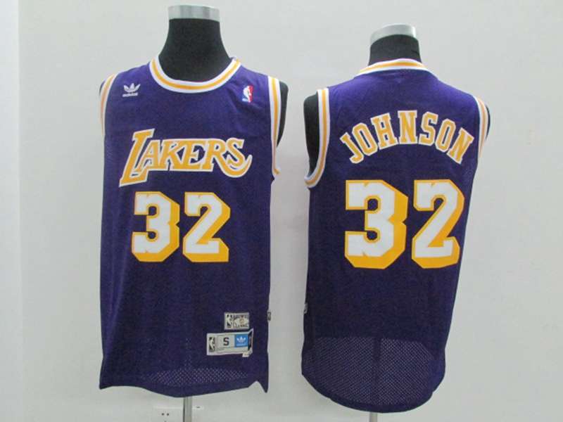 Los Angeles Lakers Purple #32 JOHNSON Classics Basketball Jersey (Stitched)