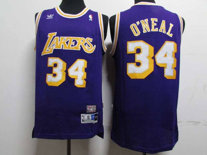 Los Angeles Lakers Purple #34 ONEAL Classics Basketball Jersey (Stitched)