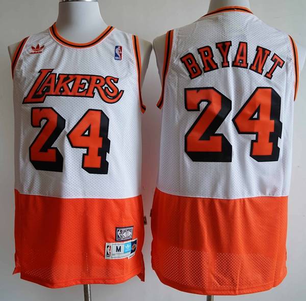 Los Angeles Lakers White Orange #24 BRYANT Classics Basketball Jersey (Stitched)