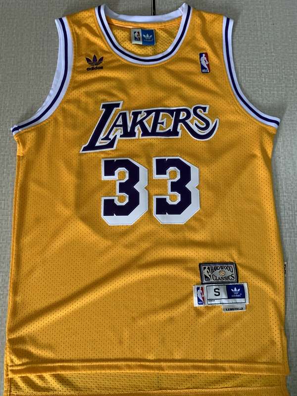 Los Angeles Lakers Yellow #33 ABDUL-JABBAR Classics Basketball Jersey (Stitched)