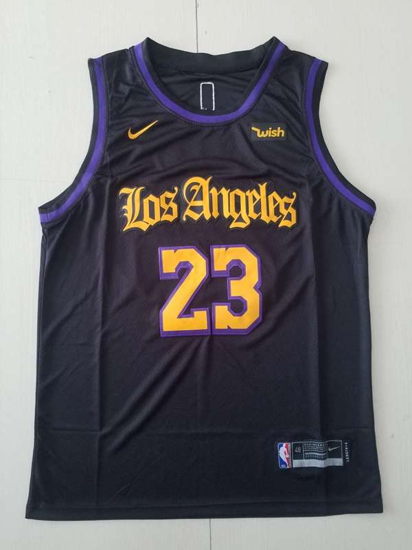 Los Angeles Lakers Black #23 JAMES Basketball Jersey (Stitched)