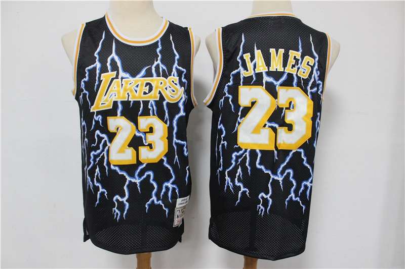 Los Angeles Lakers Black #23 JAMES Basketball Jersey 02 (Stitched)