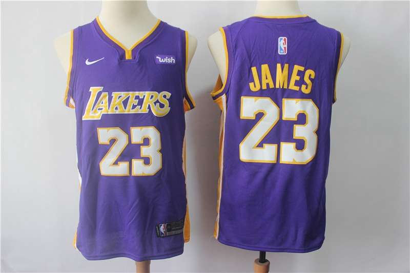 Los Angeles Lakers Purple #23 JAMES Basketball Jersey 03 (Stitched)
