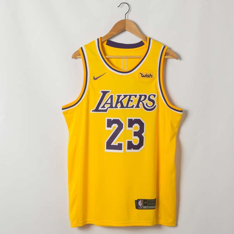 Los Angeles Lakers Yellow #23 JAMES Basketball Jersey (Stitched)