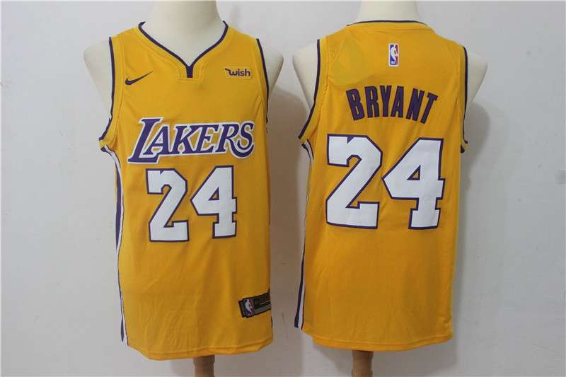 Los Angeles Lakers Yellow #24 BRYANT Basketball Jersey 03 (Stitched)