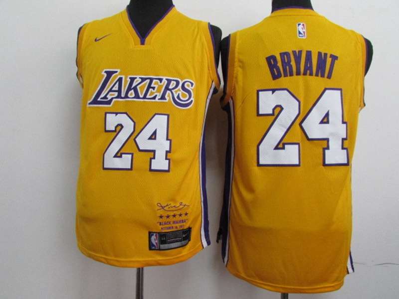 Los Angeles Lakers Yellow #24 BRYANT Basketball Jersey 04 (Stitched)