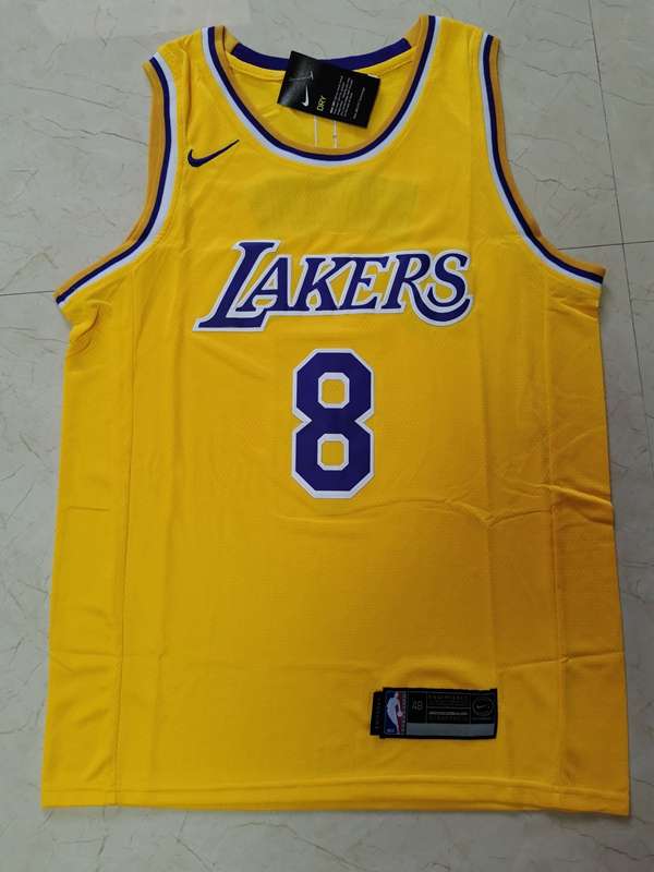 Los Angeles Lakers Yellow #8 BRYANT Basketball Jersey (Stitched)