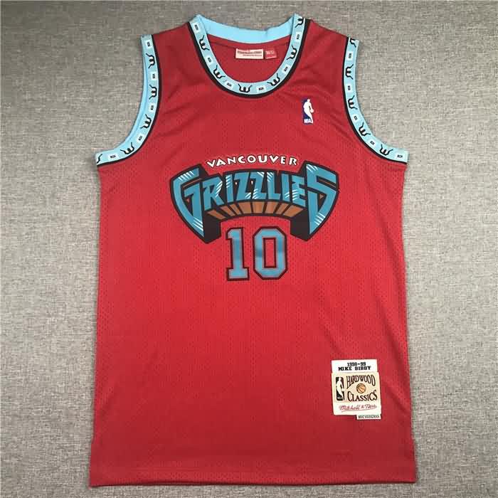 Memphis Grizzlies 1998/99 Red #10 BIBBY Classics Basketball Jersey (Stitched)