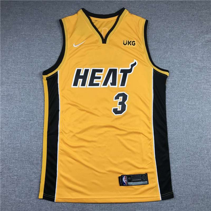 Miami Heat 20/21 Yellow #3 WADE Basketball Jersey (Stitched)